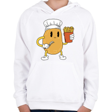 PRINTFASHION Krumpli szakács - Gyerek kapucnis pulóver - Fehér