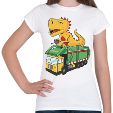 PRINTFASHION Kukásautó és dínó - Női póló - Fehér női póló