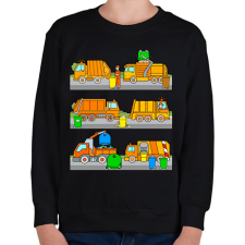 PRINTFASHION Kukásautók az utcán - Gyerek pulóver - Fekete gyerek pulóver, kardigán
