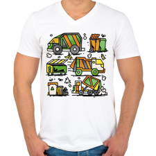 PRINTFASHION Kukásautók - Férfi V-nyakú póló - Fehér férfi póló