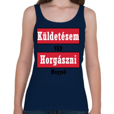 PRINTFASHION Küldetés! - Női atléta - Sötétkék női trikó