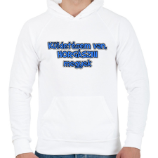 PRINTFASHION Küldetésem van, horgászni megyek - Férfi kapucnis pulóver - Fehér férfi pulóver, kardigán