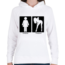 PRINTFASHION Különbség - Női kapucnis pulóver - Fehér