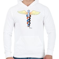 PRINTFASHION Kundalíni - Férfi kapucnis pulóver - Fehér férfi pulóver, kardigán