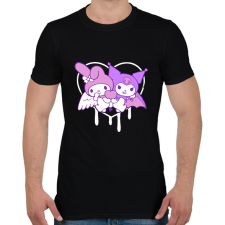 PRINTFASHION kuromi és my melody - Férfi póló - Fekete férfi póló