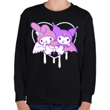 PRINTFASHION kuromi és my melody - Gyerek pulóver - Fekete gyerek pulóver, kardigán