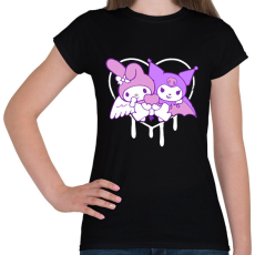 PRINTFASHION kuromi és my melody - Női póló - Fekete