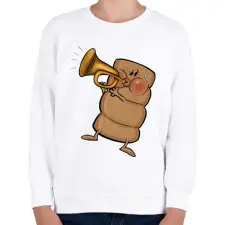 PRINTFASHION Kürtőskalács - Gyerek pulóver - Fehér gyerek pulóver, kardigán