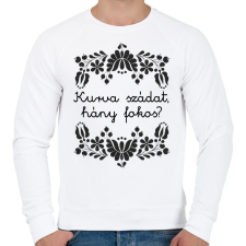 PRINTFASHION Kurva szádat, hány fokos? - Férfi pulóver - Fehér férfi pulóver, kardigán