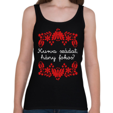 PRINTFASHION Kurva szádat, hány fokos? - Női atléta - Fekete női trikó