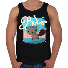 PRINTFASHION kurwa bober - Férfi atléta - Fekete