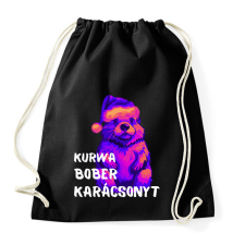 PRINTFASHION Kurwa bober karácsonyt - Sportzsák, Tornazsák - Fekete tornazsák
