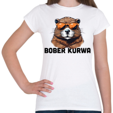 PRINTFASHION Kurwa Bober - Női póló - Fehér női póló