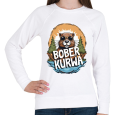 PRINTFASHION Kurwa Bober - Női pulóver - Fehér