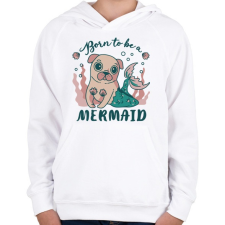 PRINTFASHION Kutya aki sellőnek született - Gyerek kapucnis pulóver - Fehér gyerek pulóver, kardigán