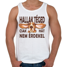 PRINTFASHION Kutya - Bassed Hund - Hallak téged - Férfi atléta - Fehér