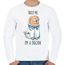 PRINTFASHION Kutya doki - DOGtor - Férfi pulóver - Fehér férfi pulóver, kardigán