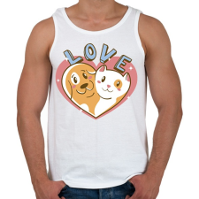 PRINTFASHION Kutya és macska szeretet - Férfi atléta - Fehér atléta, trikó
