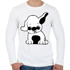 PRINTFASHION Kutya - Férfi hosszú ujjú póló - Fehér