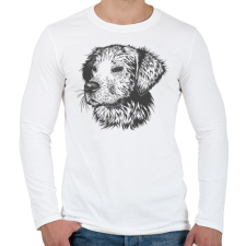 PRINTFASHION Kutya  - Férfi hosszú ujjú póló - Fehér férfi póló