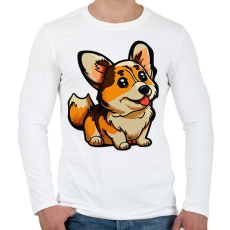 PRINTFASHION Kutya  - Férfi hosszú ujjú póló - Fehér