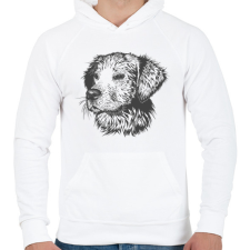 PRINTFASHION Kutya  - Férfi kapucnis pulóver - Fehér férfi pulóver, kardigán