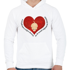 PRINTFASHION Kutya - Férfi kapucnis pulóver - Fehér férfi pulóver, kardigán