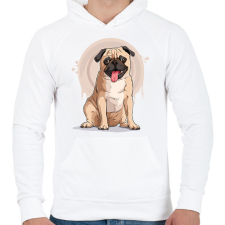 PRINTFASHION kutya - Férfi kapucnis pulóver - Fehér férfi pulóver, kardigán
