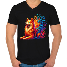 PRINTFASHION Kutya - Férfi V-nyakú póló - Fekete