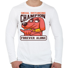 PRINTFASHION Kutya - forever alone - Férfi hosszú ujjú póló - Fehér férfi póló