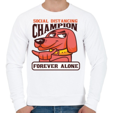 PRINTFASHION Kutya - forever alone - Férfi pulóver - Fehér férfi pulóver, kardigán