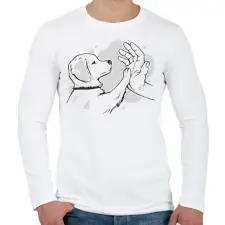 PRINTFASHION Kutya gazdi - Férfi hosszú ujjú póló - Fehér férfi póló