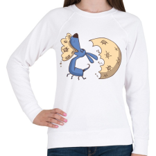 PRINTFASHION Kutya hold -sajt  - Női pulóver - Fehér női pulóver, kardigán