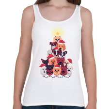 PRINTFASHION Kutya karácsonyfa - Női atléta - Fehér női trikó