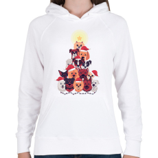 PRINTFASHION Kutya karácsonyfa - Női kapucnis pulóver - Fehér