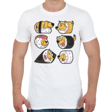 PRINTFASHION Kutya sushik - Férfi póló - Fehér férfi póló