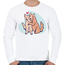 PRINTFASHION Kutya szerelem - Férfi pulóver - Fehér férfi pulóver, kardigán