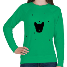 PRINTFASHION Kutya szívekkel - Női pulóver - Zöld női pulóver, kardigán