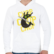 PRINTFASHION Kutya vág- vág - chop chop - Férfi kapucnis pulóver - Fehér férfi pulóver, kardigán
