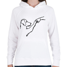 PRINTFASHION kutyabarát fehér - Női kapucnis pulóver - Fehér női pulóver, kardigán