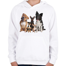 PRINTFASHION Kutyák - Gyerek kapucnis pulóver - Fehér gyerek pulóver, kardigán