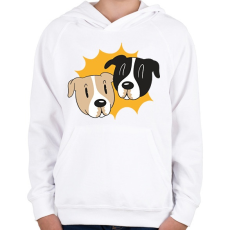 PRINTFASHION Kutyák - Gyerek kapucnis pulóver - Fehér