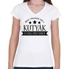 PRINTFASHION Kutyákkal foglalkozok - Női V-nyakú póló - Fehér női póló