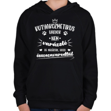 PRINTFASHION Kutyakozmetikus vagyok (fehér) - Gyerek kapucnis pulóver - Fekete