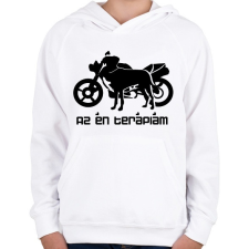 PRINTFASHION kutyamotor2 - Gyerek kapucnis pulóver - Fehér gyerek pulóver, kardigán