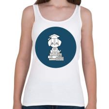 PRINTFASHION Kutyás diplomás minta - Női atléta - Fehér női trikó