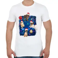 PRINTFASHION Kutyás karácsony - Férfi póló - Fehér férfi póló