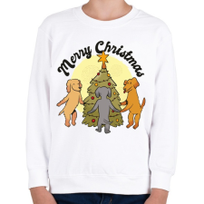 PRINTFASHION Kutyás karácsony - Gyerek pulóver - Fehér gyerek pulóver, kardigán