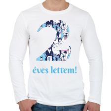 PRINTFASHION Kutyás minta - Számmal - Férfi hosszú ujjú póló - Fehér férfi póló