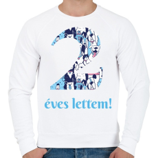 PRINTFASHION Kutyás minta - Számmal - Férfi pulóver - Fehér